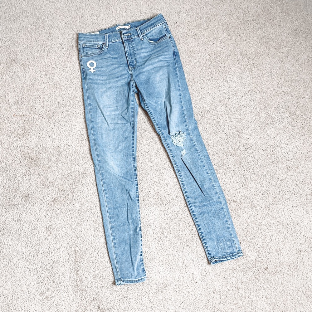 Levi’s premium 720 super skinny patch jeans